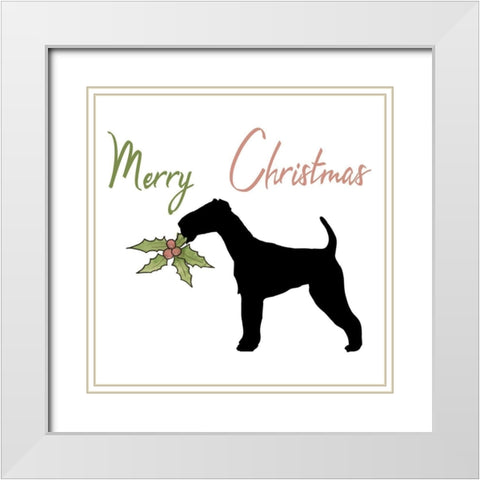 Christmas Dog 2 White Modern Wood Framed Art Print with Double Matting by Phillip, Jamie