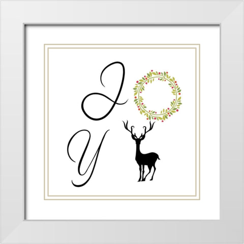 Joy White Modern Wood Framed Art Print with Double Matting by Phillip, Jamie