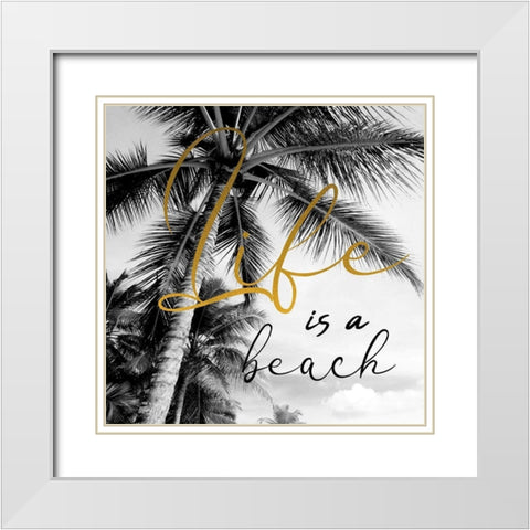 Beach White Modern Wood Framed Art Print with Double Matting by Phillip, Jamie