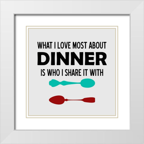 Dinner White Modern Wood Framed Art Print with Double Matting by Phillip, Jamie