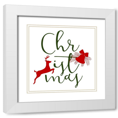 Christmas White Modern Wood Framed Art Print with Double Matting by Phillip, Jamie