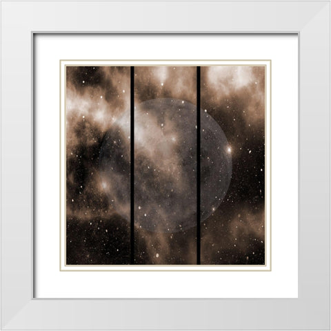 Split Moon White Modern Wood Framed Art Print with Double Matting by Phillip, Jamie