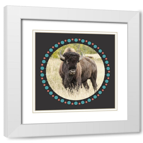Buffalo Ring 1 White Modern Wood Framed Art Print with Double Matting by Phillip, Jamie