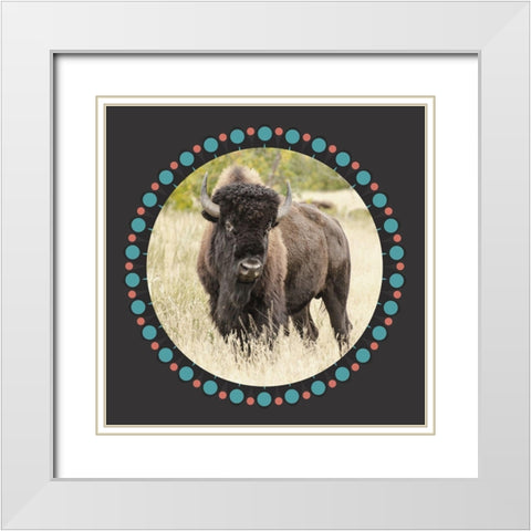 Buffalo Ring 1 White Modern Wood Framed Art Print with Double Matting by Phillip, Jamie