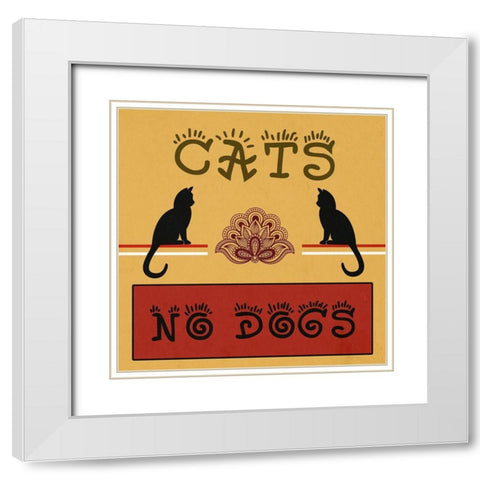 Cats 2 White Modern Wood Framed Art Print with Double Matting by Phillip, Jamie