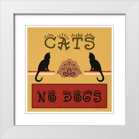 Cats 2 White Modern Wood Framed Art Print with Double Matting by Phillip, Jamie