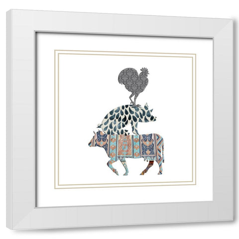 Eat White Modern Wood Framed Art Print with Double Matting by Phillip, Jamie