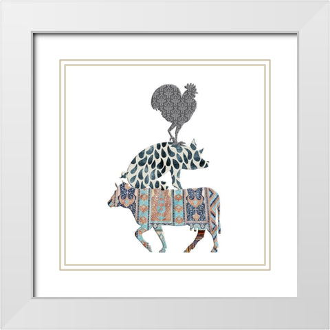 Eat White Modern Wood Framed Art Print with Double Matting by Phillip, Jamie