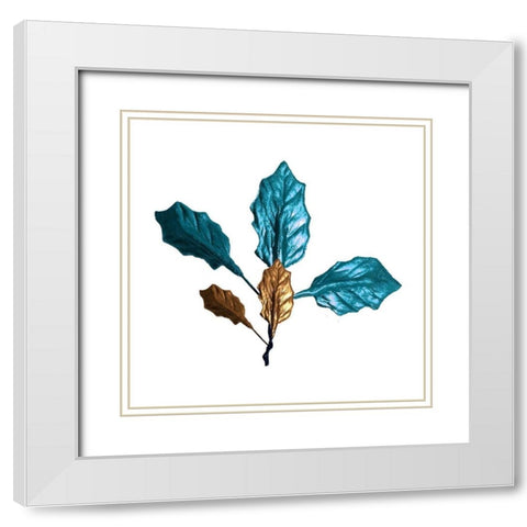 Golden Blue White Modern Wood Framed Art Print with Double Matting by Phillip, Jamie