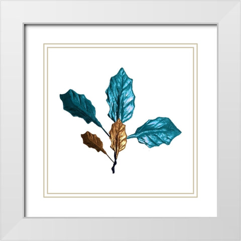 Golden Blue White Modern Wood Framed Art Print with Double Matting by Phillip, Jamie