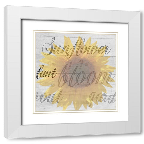 Sunflower 1 White Modern Wood Framed Art Print with Double Matting by Phillip, Jamie