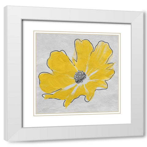 Ambrose Flower White Modern Wood Framed Art Print with Double Matting by Phillip, Jamie