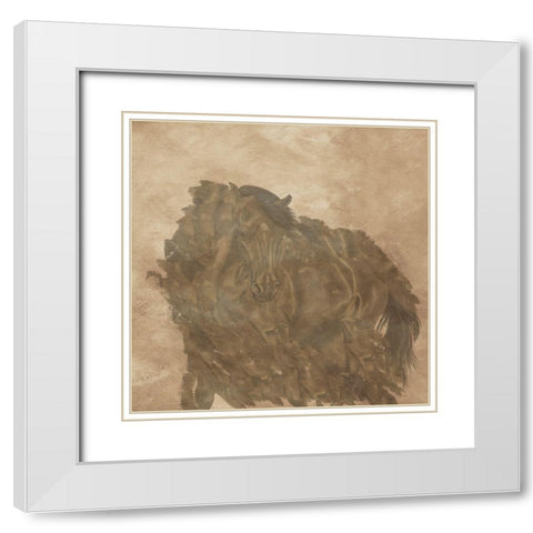 Horse Play White Modern Wood Framed Art Print with Double Matting by Phillip, Jamie