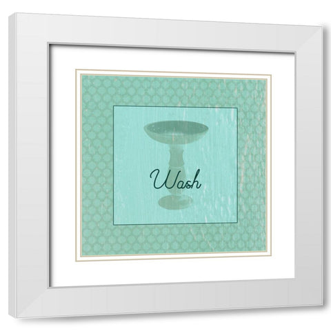 Bath Sink White Modern Wood Framed Art Print with Double Matting by Phillip, Jamie