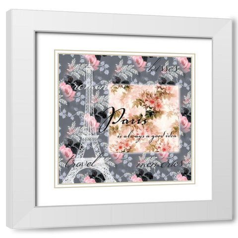 Parisian White Modern Wood Framed Art Print with Double Matting by Phillip, Jamie