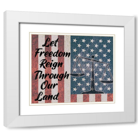 Freedom Land White Modern Wood Framed Art Print with Double Matting by Phillip, Jamie