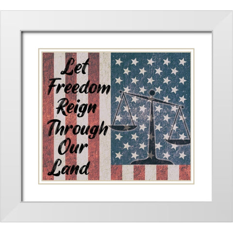 Freedom Land White Modern Wood Framed Art Print with Double Matting by Phillip, Jamie