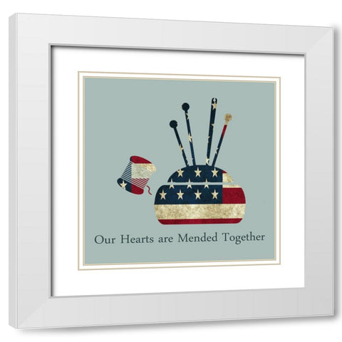 American Hearts White Modern Wood Framed Art Print with Double Matting by Phillip, Jamie