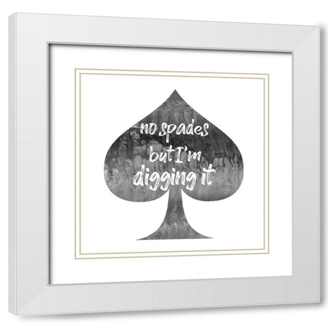 Spades White Modern Wood Framed Art Print with Double Matting by Phillip, Jamie