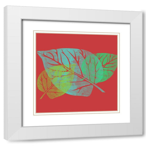 Leaves White Modern Wood Framed Art Print with Double Matting by Phillip, Jamie