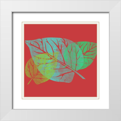 Leaves White Modern Wood Framed Art Print with Double Matting by Phillip, Jamie