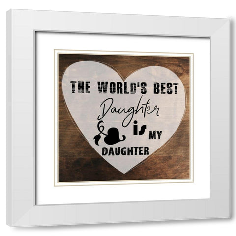 Daughter White Modern Wood Framed Art Print with Double Matting by Phillip, Jamie