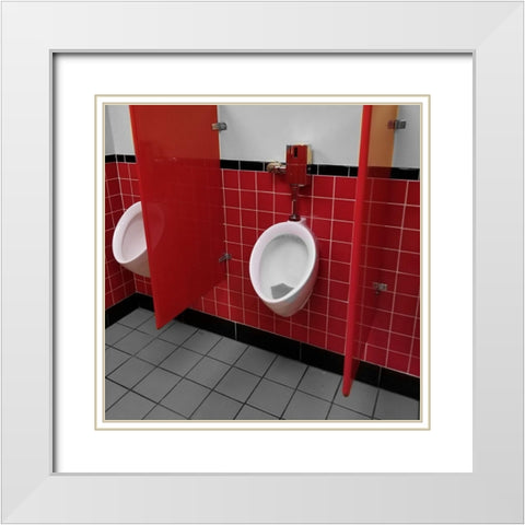 Red Loo 2 White Modern Wood Framed Art Print with Double Matting by Phillip, Jamie