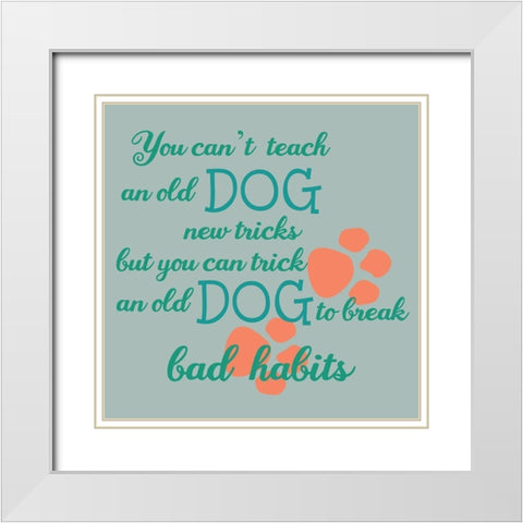 Old Dog White Modern Wood Framed Art Print with Double Matting by Phillip, Jamie