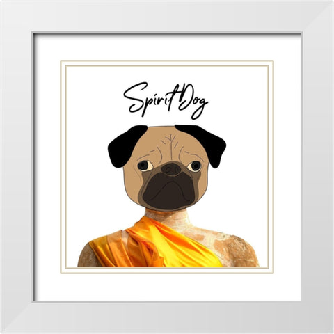 Spirit Dog White Modern Wood Framed Art Print with Double Matting by Phillip, Jamie