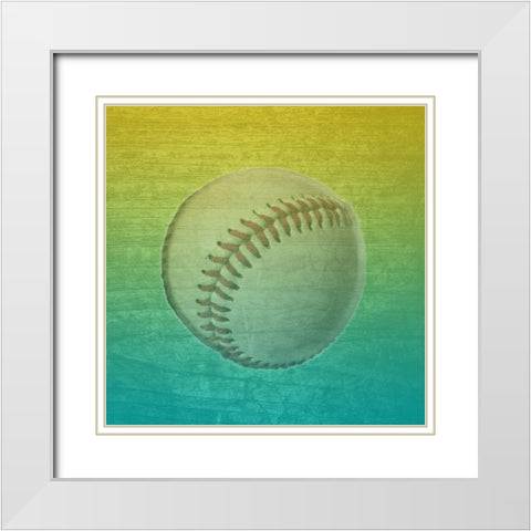 Baseball 1 White Modern Wood Framed Art Print with Double Matting by Phillip, Jamie