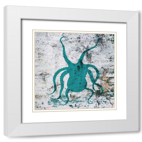 Octo White Modern Wood Framed Art Print with Double Matting by Phillip, Jamie