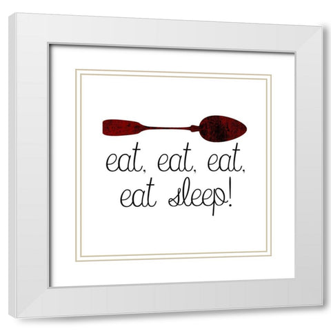 Lets Eat White Modern Wood Framed Art Print with Double Matting by Phillip, Jamie
