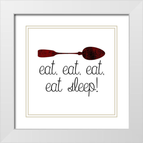 Lets Eat White Modern Wood Framed Art Print with Double Matting by Phillip, Jamie