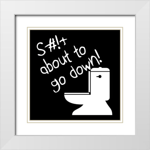 Toilet Talk 1 White Modern Wood Framed Art Print with Double Matting by Phillip, Jamie