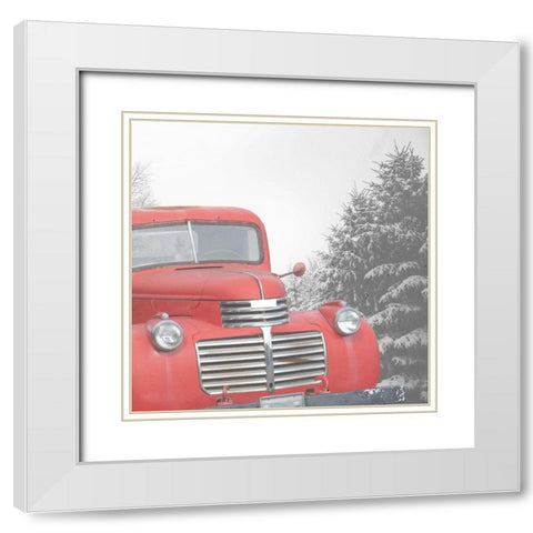 Christmas Farm White Modern Wood Framed Art Print with Double Matting by Phillip, Jamie