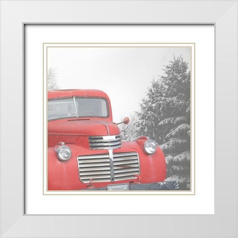 Christmas Farm White Modern Wood Framed Art Print with Double Matting by Phillip, Jamie
