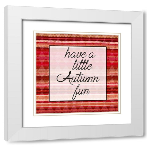 Autumn Fun White Modern Wood Framed Art Print with Double Matting by Phillip, Jamie