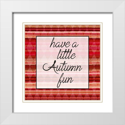 Autumn Fun White Modern Wood Framed Art Print with Double Matting by Phillip, Jamie