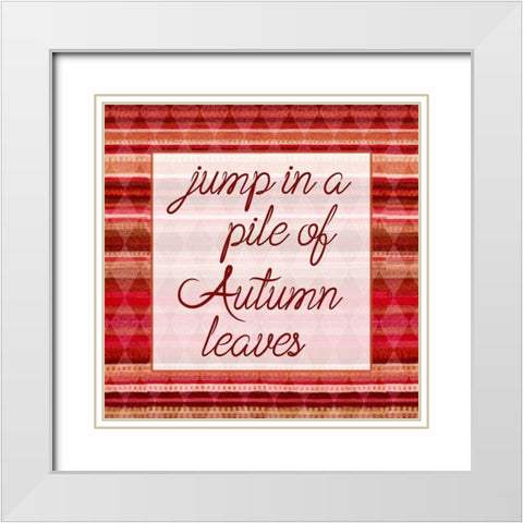 Autumn Fun 2 White Modern Wood Framed Art Print with Double Matting by Phillip, Jamie