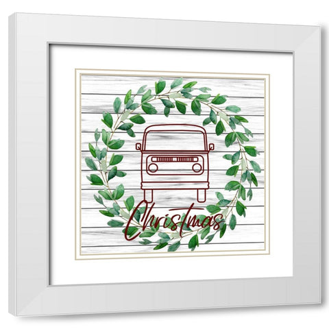 Cristmas Travels 1 White Modern Wood Framed Art Print with Double Matting by Phillip, Jamie