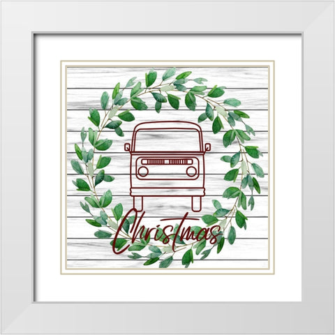 Cristmas Travels 1 White Modern Wood Framed Art Print with Double Matting by Phillip, Jamie