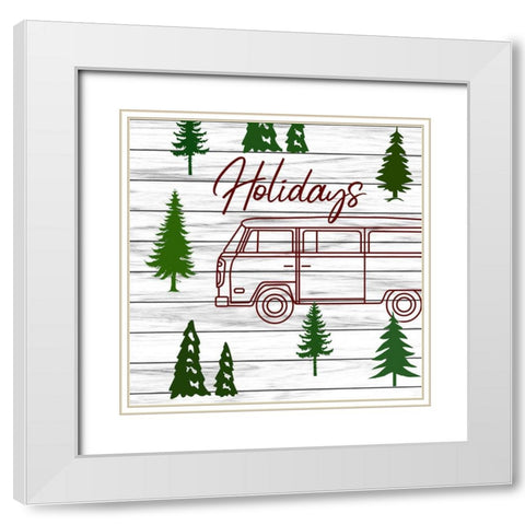 Cristmas Travels 2 White Modern Wood Framed Art Print with Double Matting by Phillip, Jamie