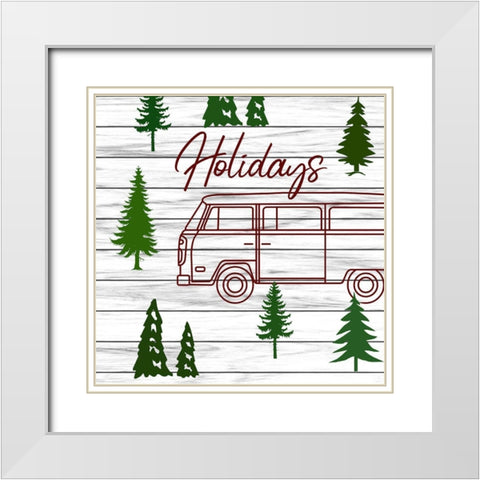 Cristmas Travels 2 White Modern Wood Framed Art Print with Double Matting by Phillip, Jamie