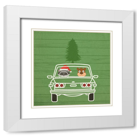 Cristmas Travels 3 White Modern Wood Framed Art Print with Double Matting by Phillip, Jamie