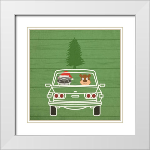 Cristmas Travels 3 White Modern Wood Framed Art Print with Double Matting by Phillip, Jamie