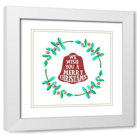 Christmas Bells White Modern Wood Framed Art Print with Double Matting by Phillip, Jamie