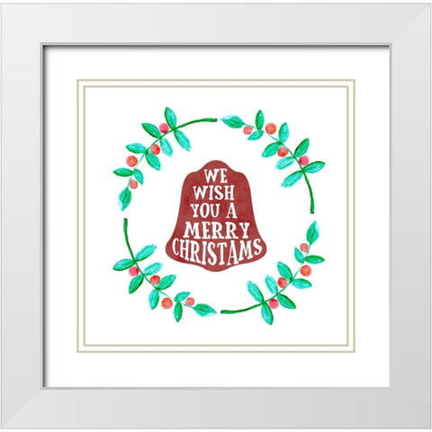 Christmas Bells White Modern Wood Framed Art Print with Double Matting by Phillip, Jamie