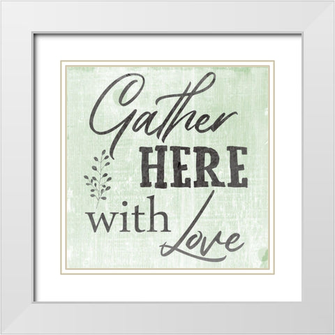 Gather White Modern Wood Framed Art Print with Double Matting by Phillip, Jamie