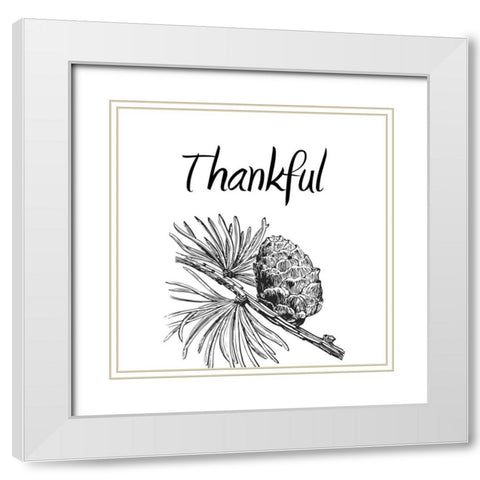 Thankful White Modern Wood Framed Art Print with Double Matting by Phillip, Jamie