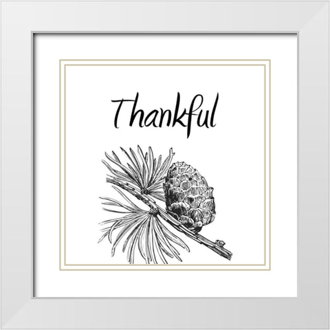 Thankful White Modern Wood Framed Art Print with Double Matting by Phillip, Jamie